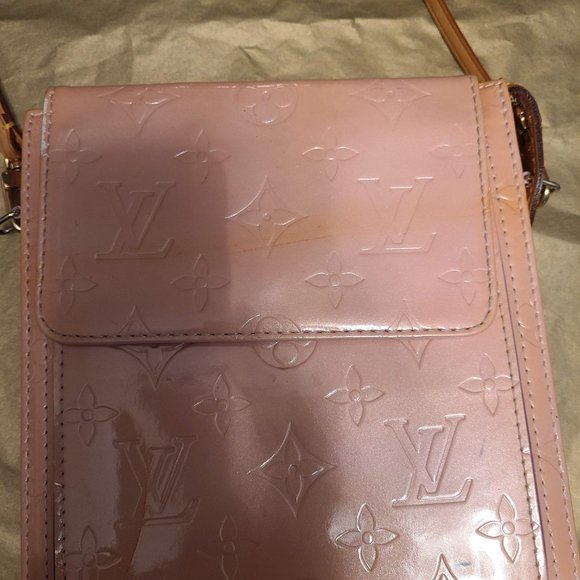 LOUIS VUITTON VINTAGE PINK PURSE WITH MONOGRAMS NEEDS RESTORATION. - Picture 3 of 16
